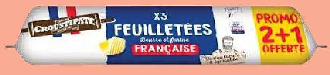 Pâte feuilletée Croustipate 690 g, lot de 3
