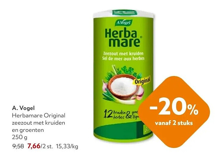 A. Vogel Herbamare Original zeezout met kruiden en groenten 250 g