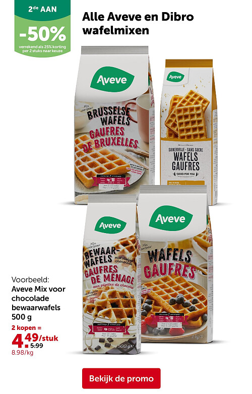 Aveve Mix voor chocolade bewaarwafels 500 g