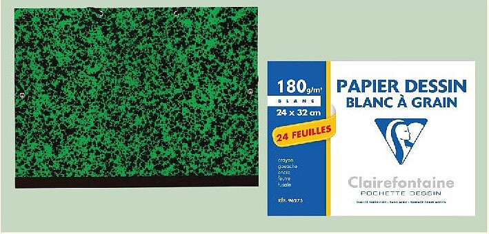 Papier dessin blanc à grain Clairefontaine