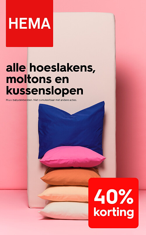 alle hoeslakens, moltons en kussenslopen