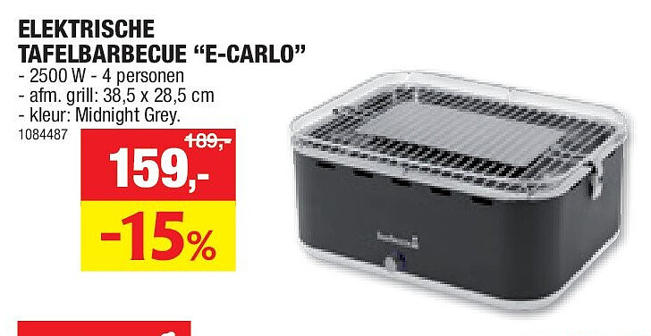 ELEKTRISCHE TAFELBARBECUE “E-CARLO”