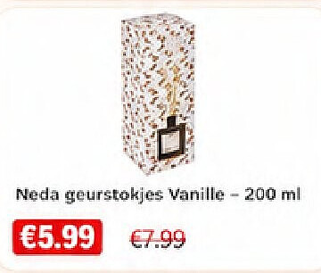 Neda geurstokjes Vanille - 200 ml