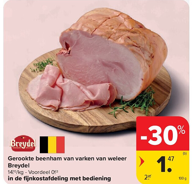 Gerookte beenham van varken van weleer Breydel