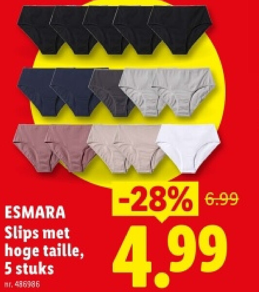 Slips met hoge taille, 5 stuks