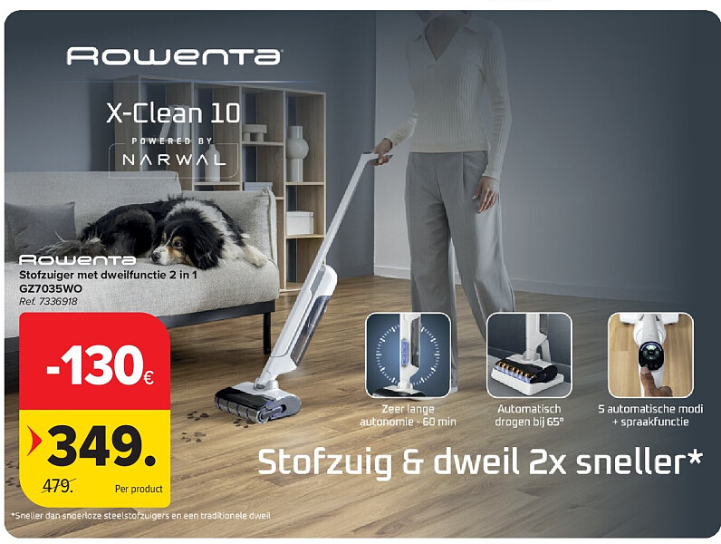 Stofzuiger met dweilfunctie 2 in 1 GZ7035WO