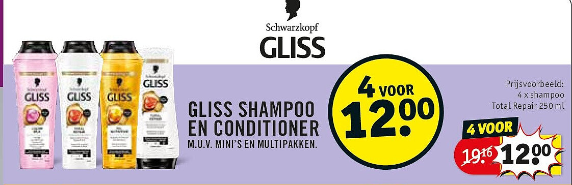 4 x shampoo Total Repair 250 ml