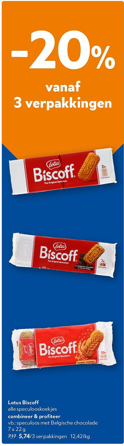 Lotus Biscoff speculoos met Belgische chocolade 7 x 22 g