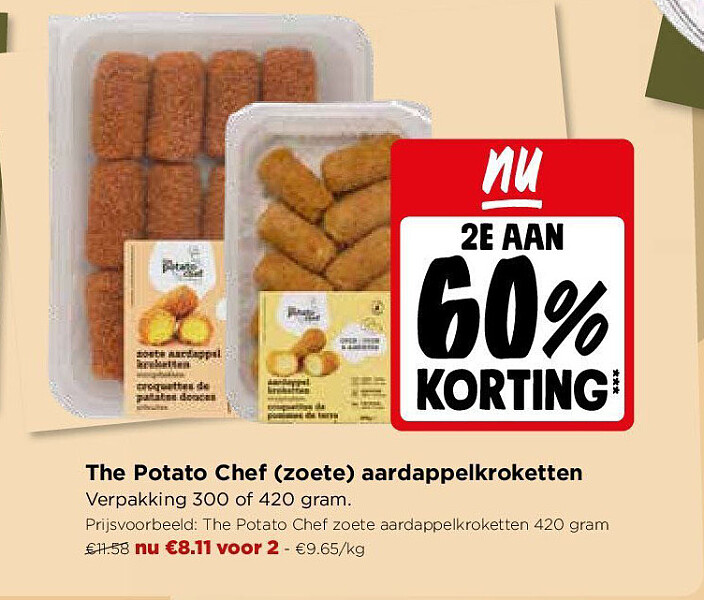 The Potato Chef (zoete) aardappelkroketten