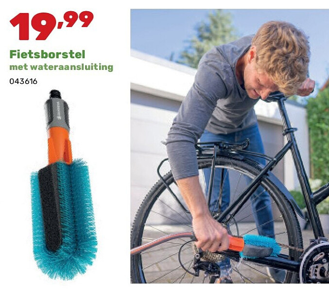 Fietsborstel met wateraansluiting