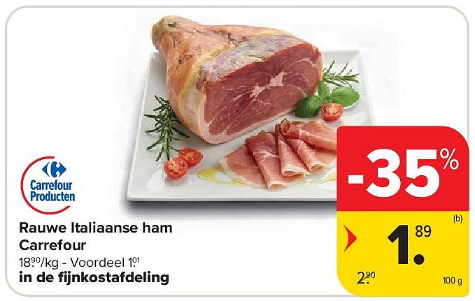 Rauwe Italiaanse ham Carrefour