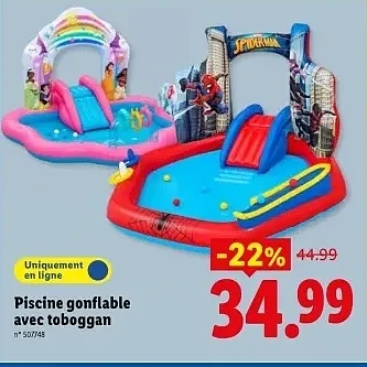 Piscine gonflable avec toboggan
