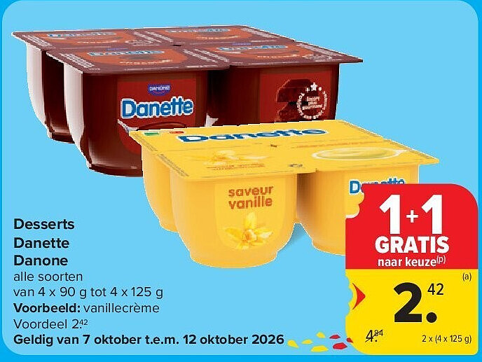 Desserts Danette Danone