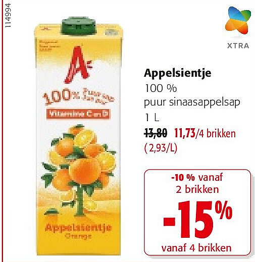 Appelsientje 100 % puur sinaasappelsap 1 L