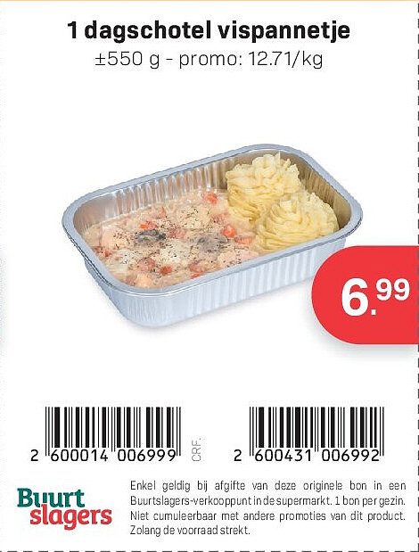 1 dagschotel vispannetje