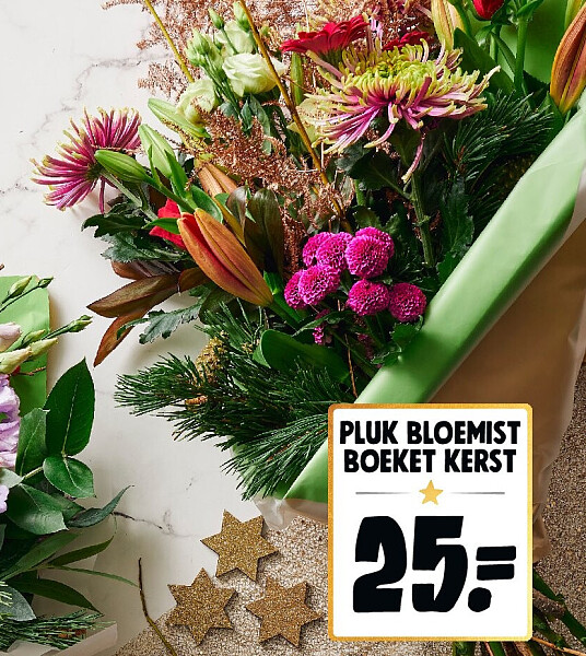Pluk bloemist boeket kerst