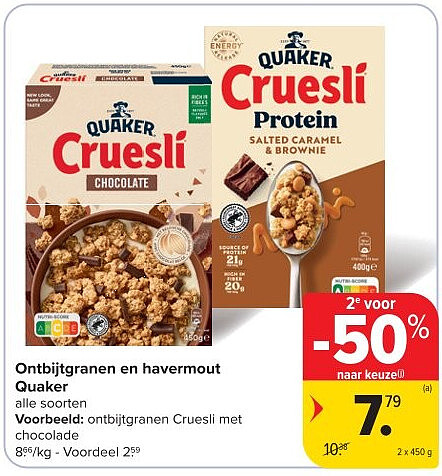 Ontbijtgranen en havermout Quaker
