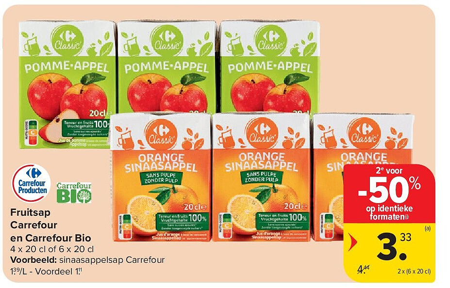 Fruitsap Carrefour en Carrefour Bio