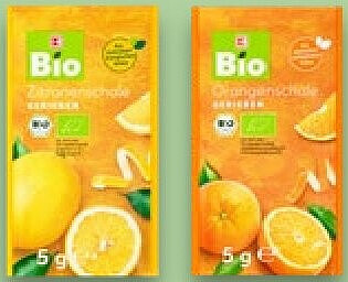 Bio-Zitronen- oder -Orangenschale