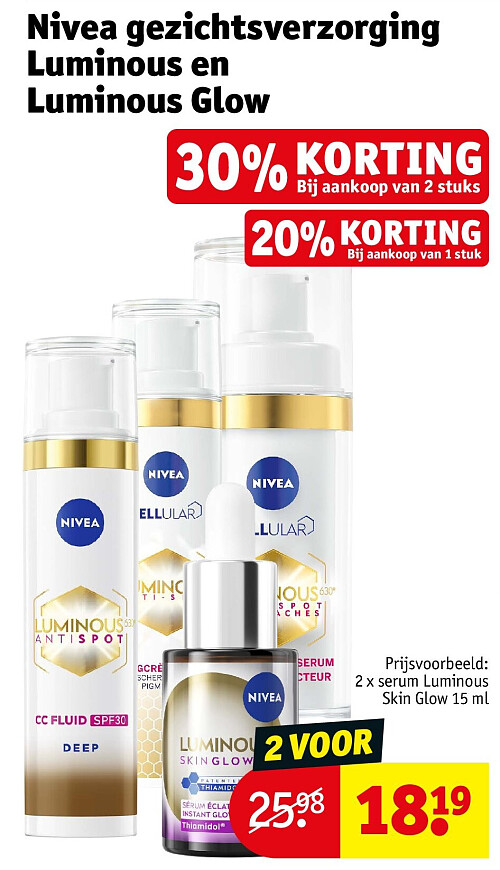 Nivea gezichtsverzorging Luminous en Luminous Glow