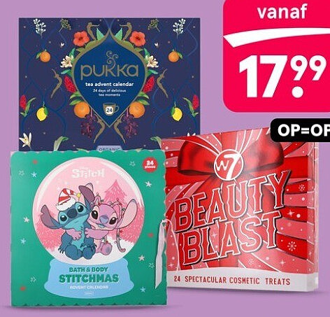 Pukka, W7, Frozen en Stitch adventskalenders
