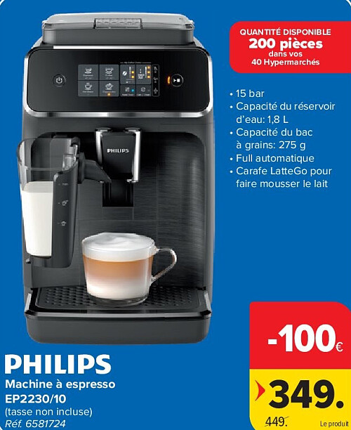 PHILIPS Machine à espresso EP2230/10