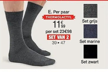 Set van 2 paar sokken met zijde Thermolactyl