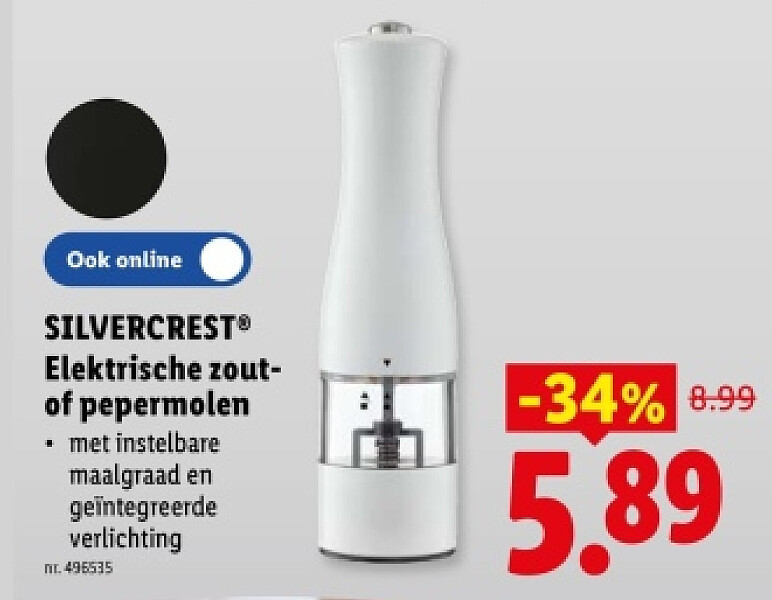 Elektrische zoutof pepermolen