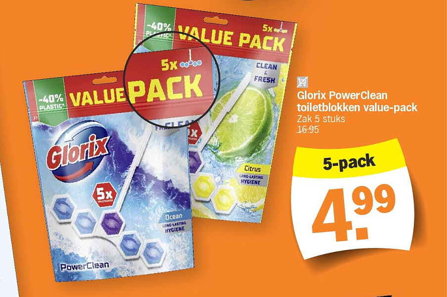 Glorix PowerClean toiletblokken value-pack