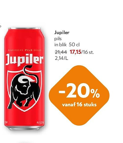 Jupiler pils in blik 50 cl