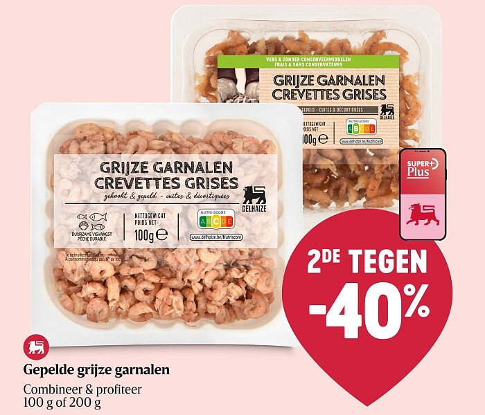 Gepelde grijze garnalen