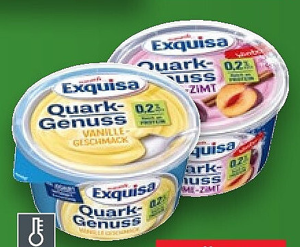 EXQUISA Quark-Genuss nur 0,2 % Fett, versch. Sorten je 500-g-Becher (1 kg = 2.98)