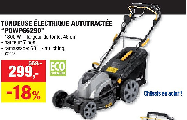 TONDEUSE ÉLECTRIQUE AUTOTRACTÉE “POWPG6290”