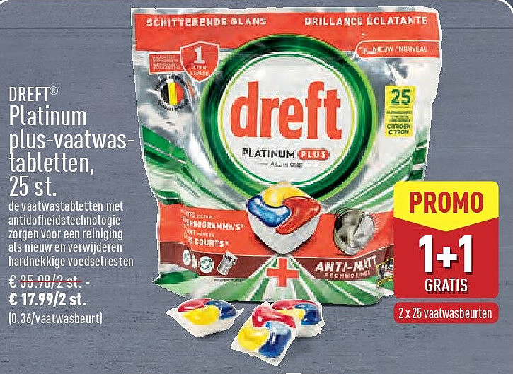 Platinum plus-vaatwas tabletten, 25st.