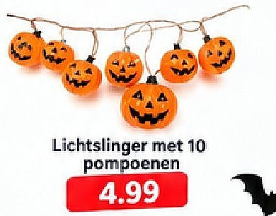 Lichtslinger met 10 pompoenen