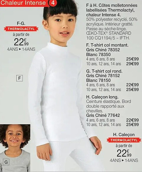 F. T-shirt col montant Thermolactyl, chaleur Intense 4