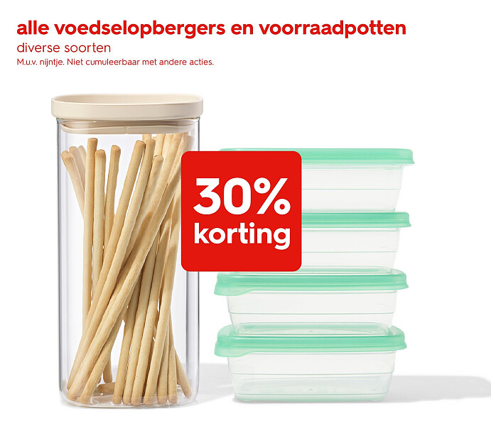 alle voedselopbergers en voorraadpotten