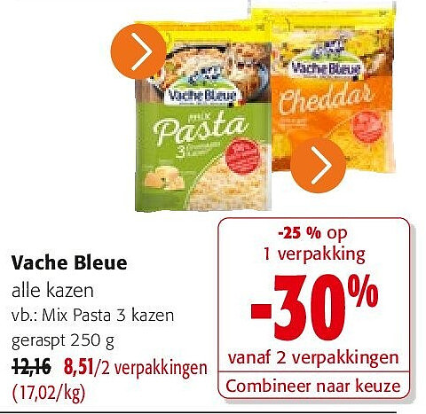 Vache Bleue Mix Pasta 3 kazen geraspt 250 g