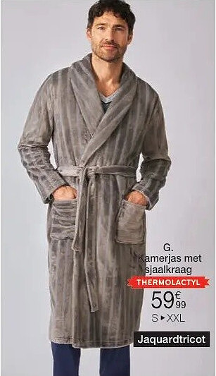 G. Kamerjas met sjaalkraag in jacquardtricot