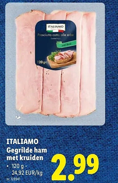 Gegrilde ham met kruiden