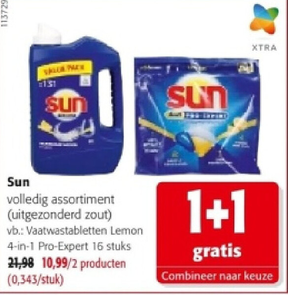 Sun Vaatwastabletten Lemon 4-in-1 Pro-Expert 16 stuks