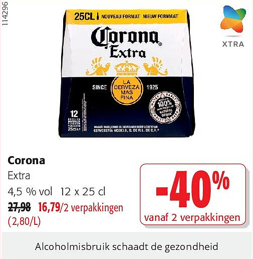 Corona Extra 4,5 % vol 12 x 25 cl