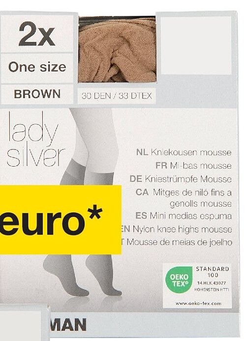 Lady Silver kniekousen, 2-pak