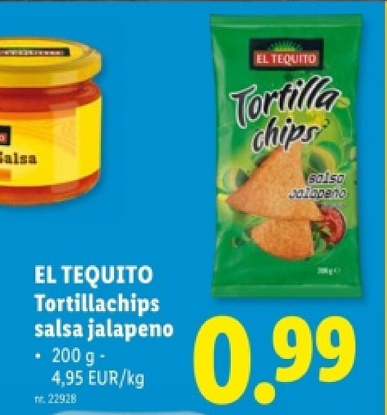 Tortillachips salsa jalapeno