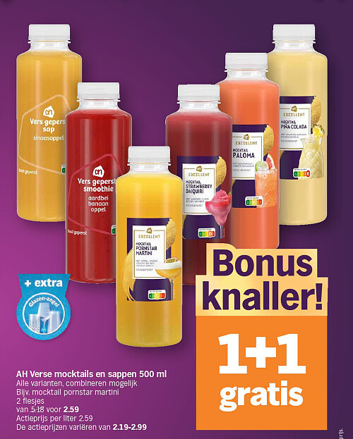 AH Verse mocktails en sappen 500 ml