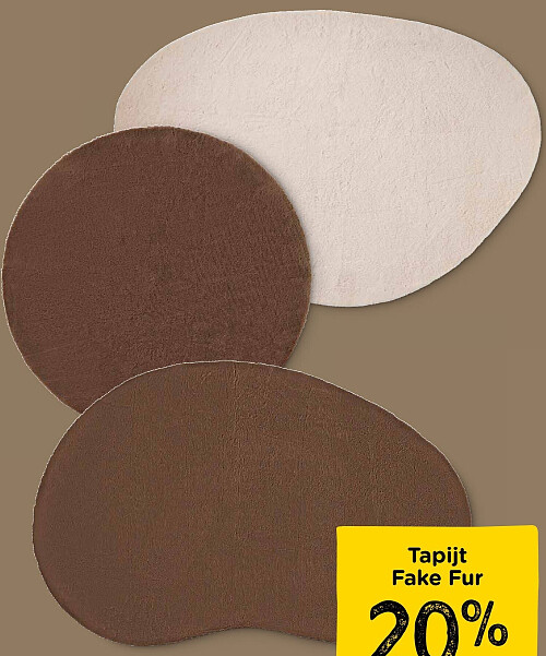 Tapijt Fake Fur, organisch ivoor 110x160 cm