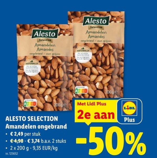 Amandelen ongebrand