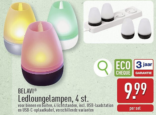 Ledloungelampen, 4st.