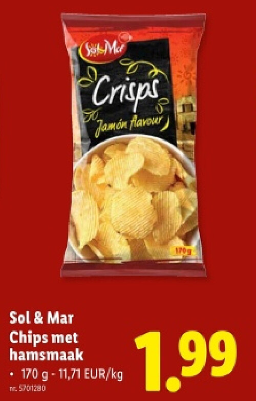 Chips met hamsmaak
