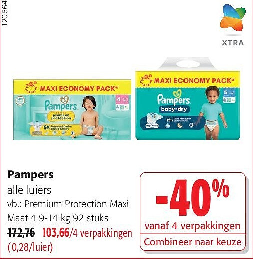 Pampers Premium Protection Maxi Maat 4 9-14 kg 92 stuks
